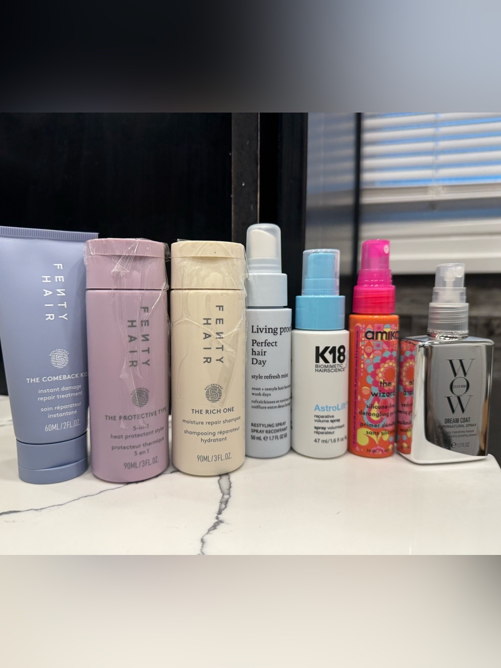 Luxury Hair Care Travel Bundle | Color Wow,K18,FentyHair,LivingProof & Amika 7pc